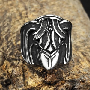 European American Style Men's <b>Titanium</b> Steel <b>Ring</b> Viking Raven Design Hip Hop Jewelry Gift 03310 Steel Color - Product Image 4