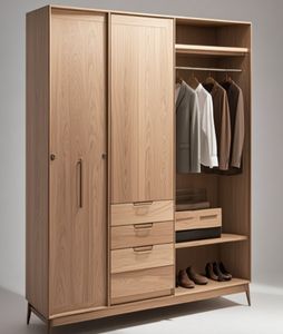 Armario de Dormitorio Moderno y Sencillo, Personalizable, de Madera, MDF, con Acabado de Madera, para Ropa - Product Image 6