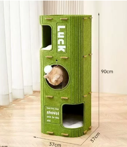 Structure d'escalade pour chat à plusieurs niveaux - Tunnel et niche tout-en-un pour animaux de compagnie, utilisable toute l'année, y compris en hiver. - Product Image 2