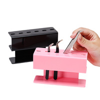 Support de rangement professionnel Fubowen en acrylique pour pinces à cils, présentoir à 6 fentes, organisateur d'outils d'extension en gros