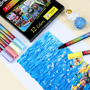 Marqueurs de peinture acrylique avec pointe fine, pointe moyenne, stylo de peinture pour la peinture sur roche, pour le bois, la céramique, le tissu, la toile, le métal, les tasses en verre - Product Image 2