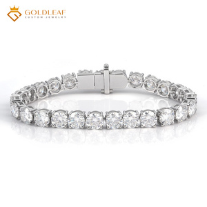 Goldleaf Wholsale 2/3/4/5/6 mm Moissanite Tennis Bracelet Fashion S925 Sterling Silver Plated Hip Hop Tennis Chain for <b>Men</b> Women - Product Image 1