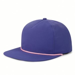 Factory Custom Rope <b>Hat</b> 5 Panel Snapback Cap <b>Flat</b> Brim Baseball Cap Custom <b>Flat</b> Snapback Cap - Product Image 5