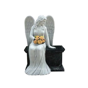 Mejor venta cementerio productos de mármol triste llorando Ángel estatua - Product Image 3