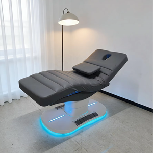 Lit de beauté électrique multifonctionnel en cuir PU respectueux de la peau, couleur personnalisée, 3 moteurs, avec lumière ambiante, mobilier de salon certifié - Product Image 1