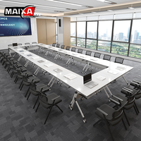 Nouvelle conception de table de réunion pliable en bois minimaliste, amovible, pour la formation scolaire et le bureau