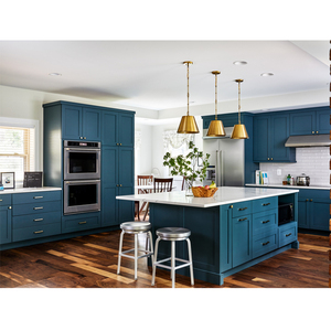 BFP Personnalisé Conception Libre Bleu Marine PVC Vinyle Shaker Armoires De Cuisine Meubles Îles Modulaire Moderne Armoires De Cuisine Conception - Product Image 3