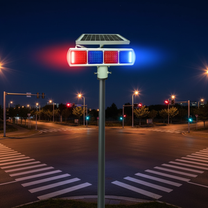 Luces Estroboscópicas Solares de Alta Visibilidad con 4 LED, Luces de Tráfico LED de Doble Cara para Vehículos de Emergencia - Product Image 1