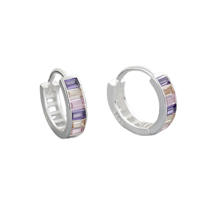 Wholesale 925 Sterling <b>Silver</b> <b>Huggie</b> Earrings with AAA Cubic Zircon Charms Vintage Style for Wedding Party or Gift - Product Image 1