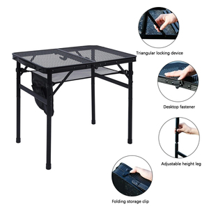 <span class=keywords><strong>Mesa</strong></span> de Comedor Rectangular <span class=keywords><strong>Plegable</strong></span> de Aluminio Feistel para Barbacoa, <span class=keywords><strong>con</strong></span> 2 Paneles Laterales, para Camping y Uso en Patio - Product Image 5