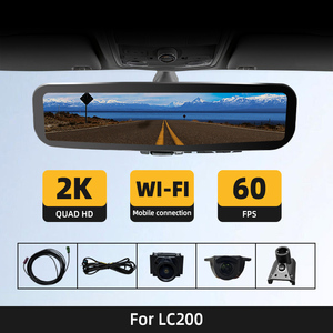 Caméra de tableau de bord WEMAER avec <span class=keywords><strong>streaming</strong></span> multimédia, caméra de recul et de vision <span class=keywords><strong>avant</strong></span> 2K pour Toyota Land Cruiser LC200 - Product Image 1