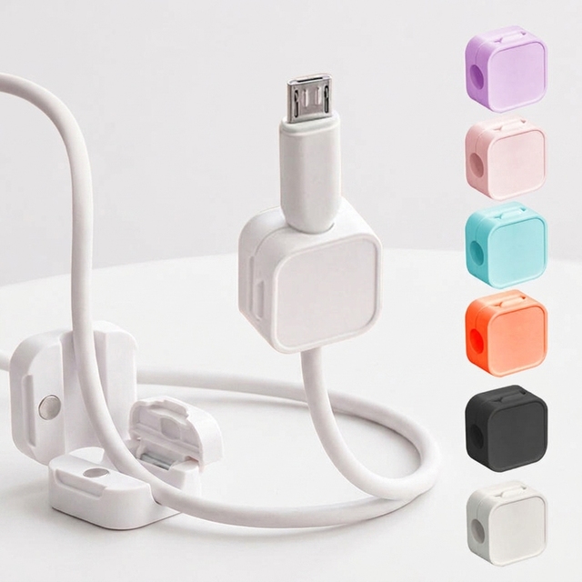 2026 Hot Magnetic Cable Clip Strong Adhesive Cord Organizer Multi Color Wire Holder Charging Cable Manager for Home Office Desk