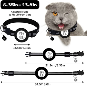 Prix bon marché 2025 <span class=keywords><strong>chat</strong></span> de compagnie réfléchissant avec collier en nylon Bell Tracker pour colliers en silicone Airtag - Product Image 3