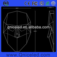 Écran LED en forme de masque QNICE, panneau vidéo personnalisé irrégulier, écran LED en forme de visage pour la décoration de bar, boîte de nuit, cabine de DJ, scène