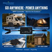 Wasserdichter MPPT Solar-Laderegler 10A 12V LED-Anzeige Auto GEL AGM LFP Lithium-Batterie-Regler für Wohnmobile, Boote, Marine Maxsolar