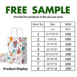 ถุงกระดาษคราฟท์สีขาวและสีน้ำตาลหูบิดพร้อมพิมพ์โลโก้ - Product Image 3