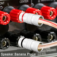 Connecteurs banane plaqués or 4,0 mm pour haut-parleur, connecteur audio à vis fermée pour câble de haut-parleur