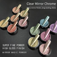 Poudre effet miroir magique (finition électroplaquée) – Pigment pour ongles effet chrome/titane – Poudre effet miroir pour salon