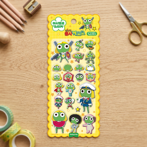 Keroro Sgt Frog PVC UV Printed 3D Puffy Soft UV Varnished Marshmallow Stickers Korean <b>Cute</b> Cartoon Character Diary Planner - Product Image 2