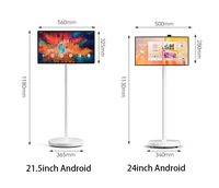 21.5-24 pouces Portable Mobile commande tablette batterie roues omnidirectionnelles intégré Google GMS pour l'animation de restaurants