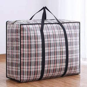 Extra Large <b>Plastic</b> Checkered Packing <b>Bag</b> Waterproof Moving <b>Storage</b> <b>Bags</b> for Clothes Bedding Blanket Grocery Organizer - Product Image 5