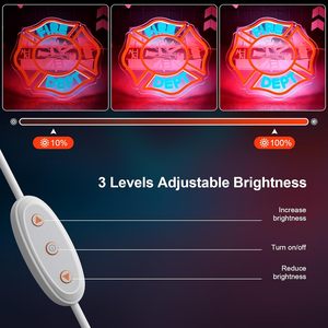 En stock : Enseigne néon pompier, enseigne lumineuse LED personnalisée en métal pour décoration murale, enseigne personnalisée pour <span class=keywords><strong>la</strong></span> famille ou pour papa - Product Image 4