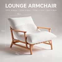 Fauteuil de salon minimaliste pliable en bois, compressé sous vide, avec dossier solide, pour la maison