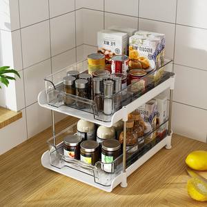 Cajón de Almacenamiento Deslizable de 2 Niveles al por Mayor, Organizador de Gabinete Deslizante, Cesta Transparente para Cosméticos Debajo del Lavabo para Baño - Product Image 4