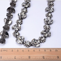 Nouveau Design verre strass garniture diamant cristal oeil de cheval brillant fleur de prunier fleur chaîne pour bricolage vêtements chaussures accessoires