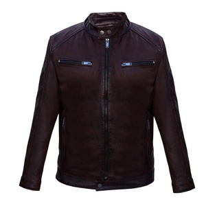 Wholesale Factory Price 2026 Men's <b>Black</b> Motorcycle <b>Jacket</b>-Waterproof Windproof Reversible Hooded 100% Polyester Rivet Faded - Product Image 1