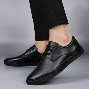 Zapatos de cuero para hombre, mocasines, versátiles, informales, de boca baja, a la moda, transpirables, con cordones - Product Image 4