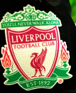 liverpool 3d flock heat transfer label for clothing t shirt jersey