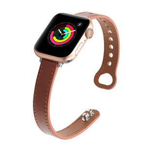 Ivanaze-Correa de cuero fino para Apple Watch, correa de 38, 40 y 41mm, colorida, para iWatch SE <span class=keywords><strong>7</strong></span>/6/5/4/3 - Product Image 6
