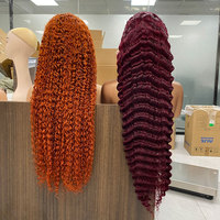 Pelucas de Cabello Humano Ondulado Profundo de 40 Pulgadas 13x6, Pelucas Frontales de Encaje Transparente HD Completas Sin Pegamento, Pelucas Remy Rizadas Birmanas con Encaje HD