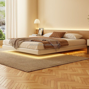 Hotel Furniture Manufacturer Custom Modern King <b>Queen</b> Floating <b>Bed</b> Frame with Upholstered Platform <b>Bed</b> OEM Factory Direct Sale - Product Image 3