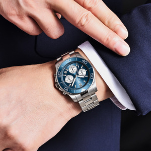 Benyar Men's Chronograph Watch Stainless Steel Japan Movement Water Resistant 10 Bar S002 - Product Image 4