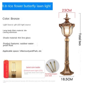 ไฟเสาอลูมิเนียมกลางแจ้งกันน้ำกันสนิมโคมไฟตกแต่งสวนทางเดินสนามหญ้าโคมไฟเสากลางแจ้ง - Product Image 6