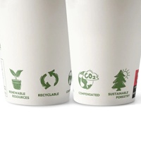 Vasos Desechables de Pared Simple EcoUp de 7.5 oz para Máquinas Expendedoras, Vasos de Papel para Bebidas Calientes