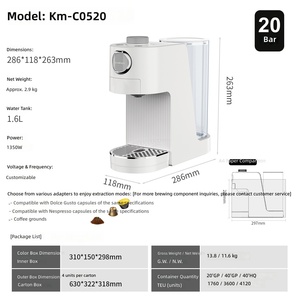 Cafetera <span class=keywords><strong>de</strong></span> Cápsulas 3 en 1 Moioco, Cafetera Multifuncional para el Hogar y Hoteles, Compatible con Nestlé <span class=keywords><strong>Dolce</strong></span> - Product Image 4