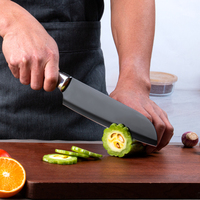 Cuchillo Santoku Pulido Water Mill, Acero Inoxidable 30Cr13, Cuchillo de Chef, Artesanía Tradicional Japonesa, para Cortar Verduras y Carne