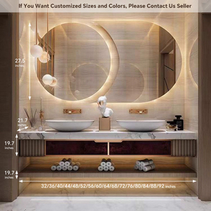 Mueble de Baño con Doble Lavabo de 56-104 Pulgadas, Mueble de Baño Flotante Moderno y Elegante con Lavabo y Espejo con Luz LED Inteligente y Antivaho - Product Image 6