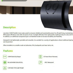 Système photovoltaïque connecté au réseau SHENHAUR 2000W |   <span class=keywords><strong>4</strong></span> trackers MPPT, micro-onduleur empilable, 2 pièces, panneau <span class=keywords><strong>solaire</strong></span> flexible 240W, panneau <span class=keywords><strong>solaire</strong></span> de balcon - Product Image 4