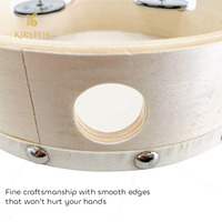 KIRSTEN CT-3 Music Enlightenment Education Durable Sheepskin Drumhead Single Row Wood Hand Drum Tambourines Stainless Steel