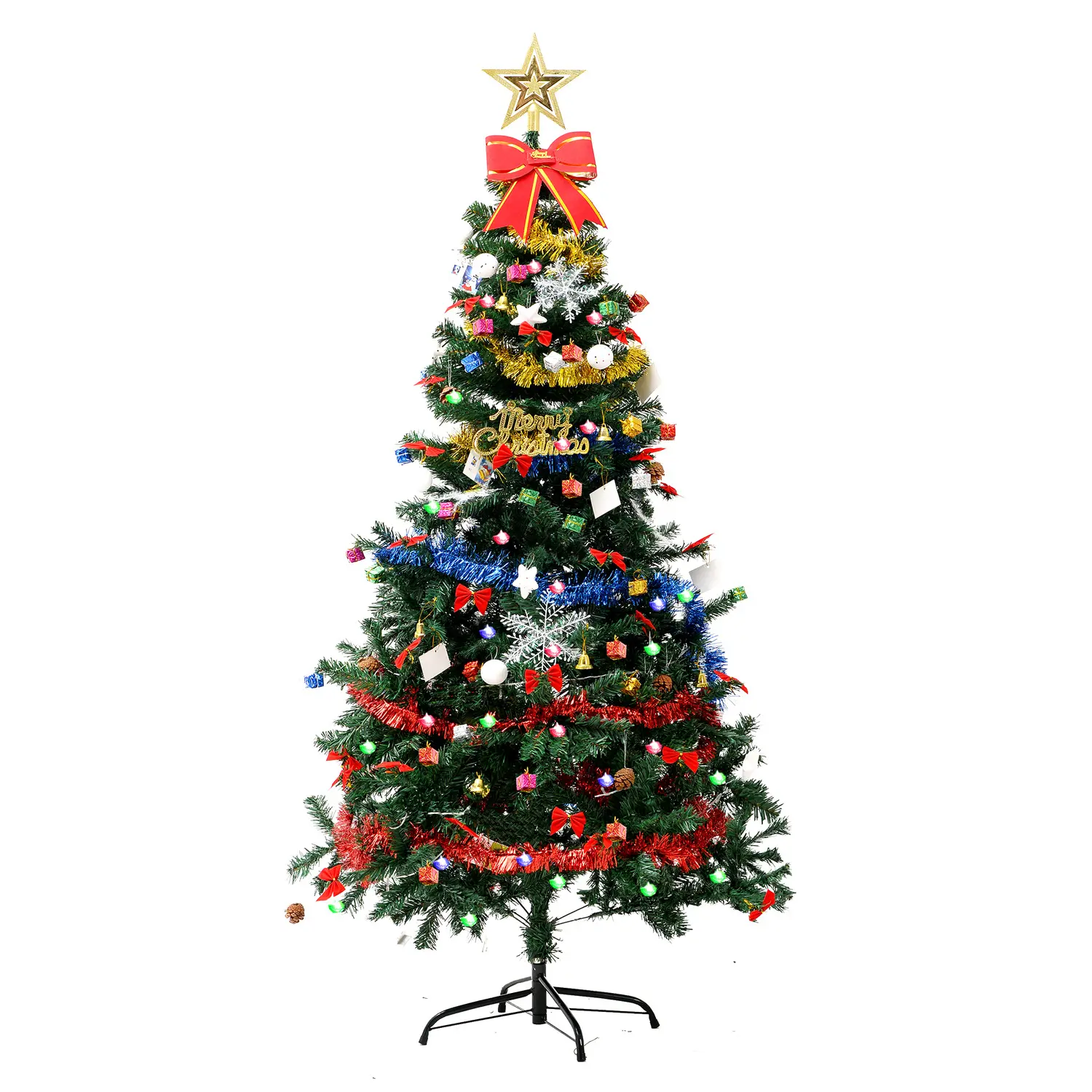 Articolo natalizio muslimatnatale 2022 Natale bianco giallo rosa Smart Christmas Mini Tree Color PVC LED Christmas Tree Star