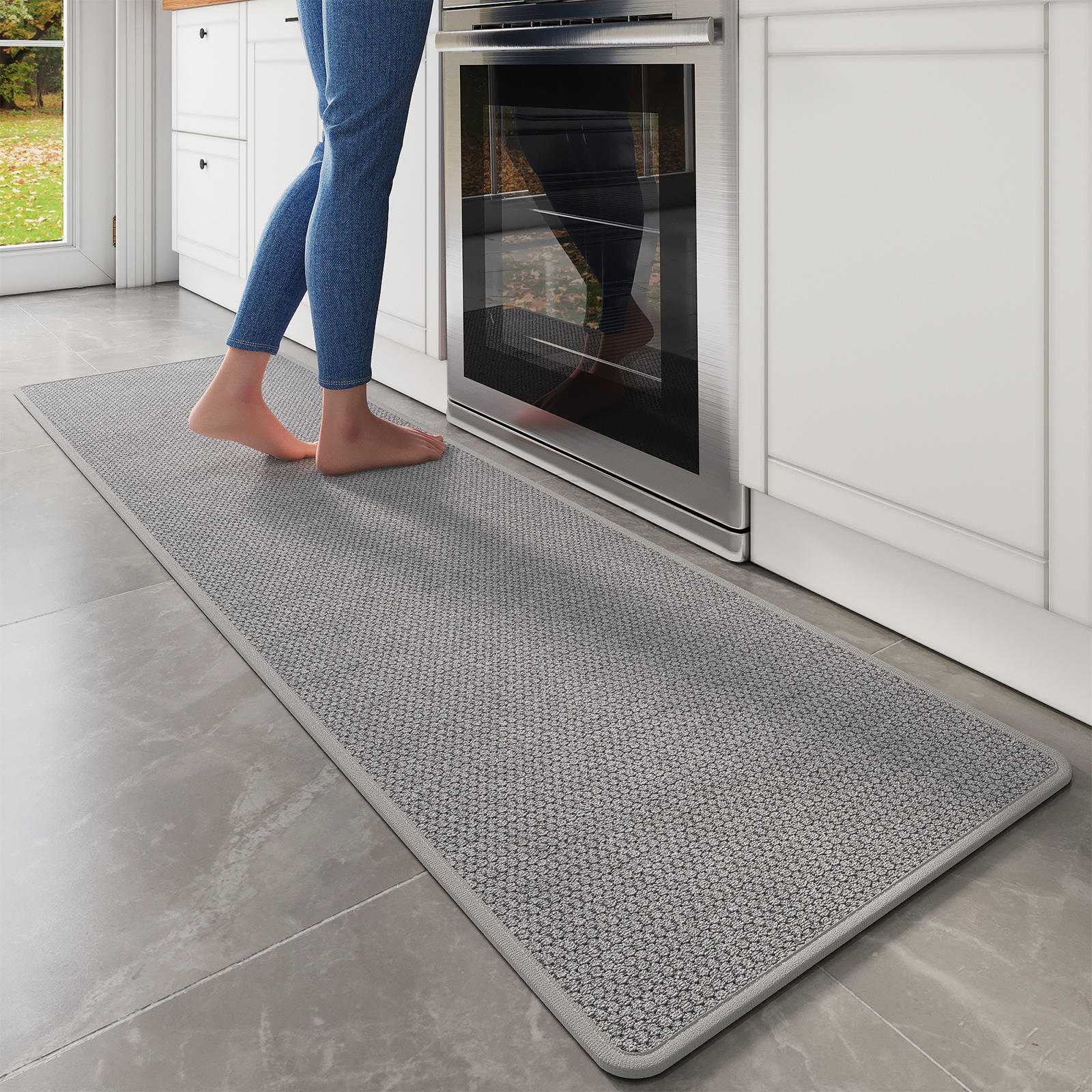 Semelle en caoutchouc velours fer à cheval - gris minimaliste