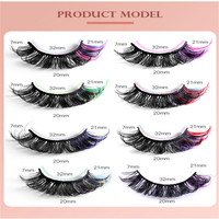 8 paires de cils synthétiques réutilisables durables de 20mm, style maquillage naturel en faux vison, cils à bande complète, cils russes LD