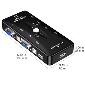 Répartiteur VGA USB 2.0 à 4 ports avec coque en plastique Imprimante <span class=keywords><strong>Souris</strong></span> <span class=keywords><strong>Clavier</strong></span> USB <span class=keywords><strong>KVM</strong></span> Commutateur VGA Accessoires Audio Vidéo en Stock - Product Image 6