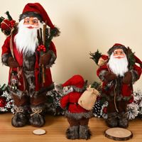 Figura de Santa Claus de Estilo Rústico con Linterna y Bolsa de Regalo, Decoración Navideña para la Puerta Principal del Hogar, Venta al por Mayor