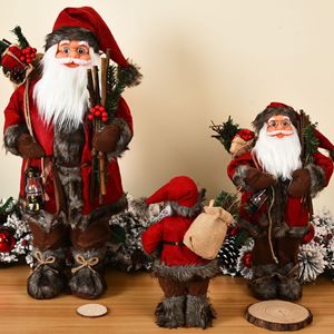 Statuetta di Babbo Natale in Stile Rustico con Lanterna e Sacchetto Regalo, Decorazione Natalizia per Porta d'Ingresso, Vendita all'Ingrosso - Product Image 3