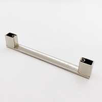 Poignées de meuble en zinc massif nickel satiné brossé, poignées de tiroir en forme de pont arqué, base carrée, quincaillerie de cuisine et commode 128mm